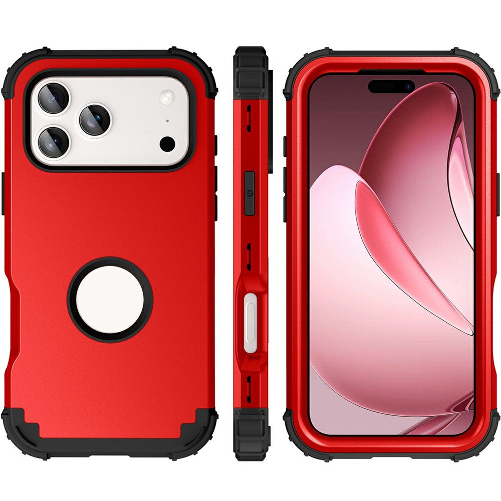 L-Style For iPhone 17 Pro Max Case Shockproof PC + TPU Phone Back Cover - Red