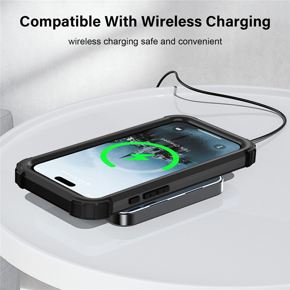 L-Style For iPhone 17 Pro Max Case Shockproof PC + TPU Phone Back Cover - Black