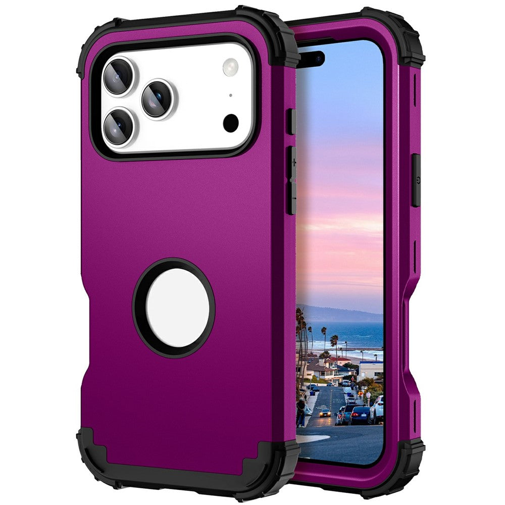 L-Style For iPhone 17 Pro Max Case Shockproof PC + TPU Phone Back Cover - Purple