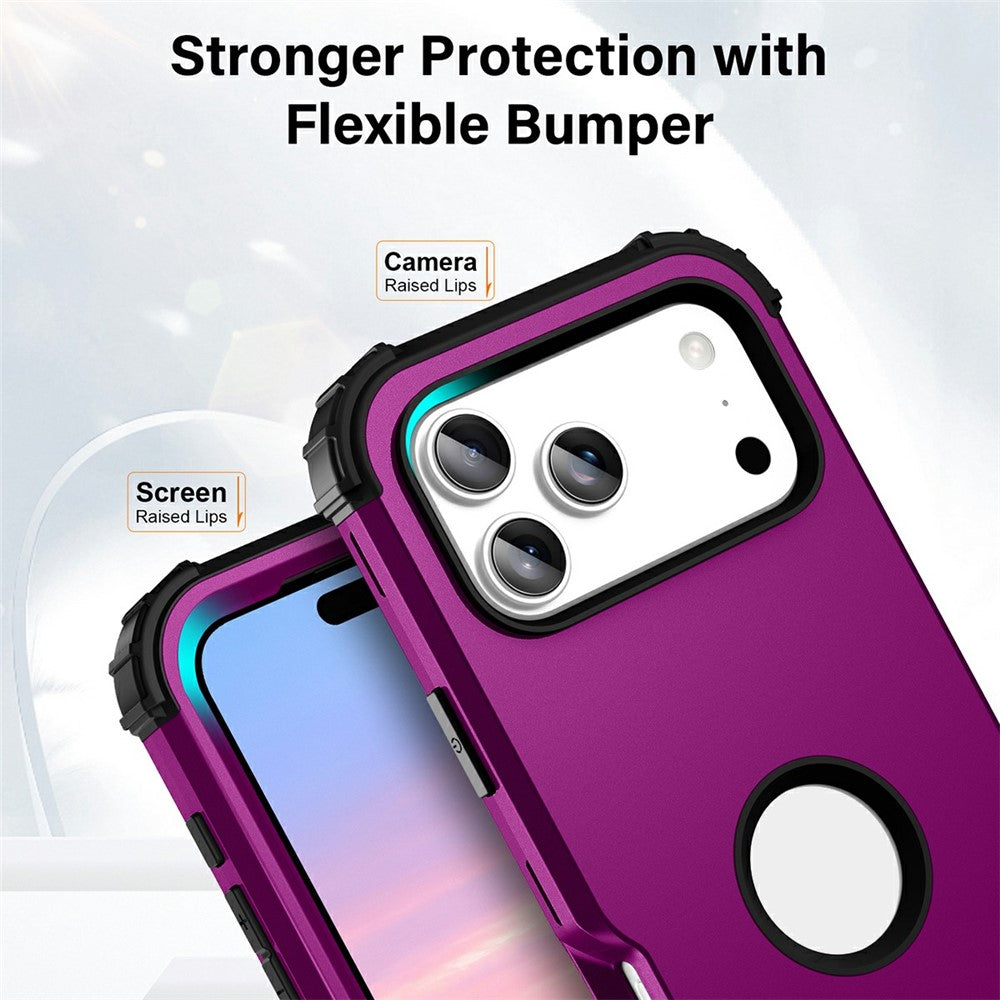 L-Style For iPhone 17 Pro Max Case Shockproof PC + TPU Phone Back Cover - Purple