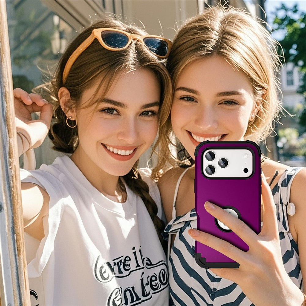 L-Style For iPhone 17 Pro Max Case Shockproof PC + TPU Phone Back Cover - Purple