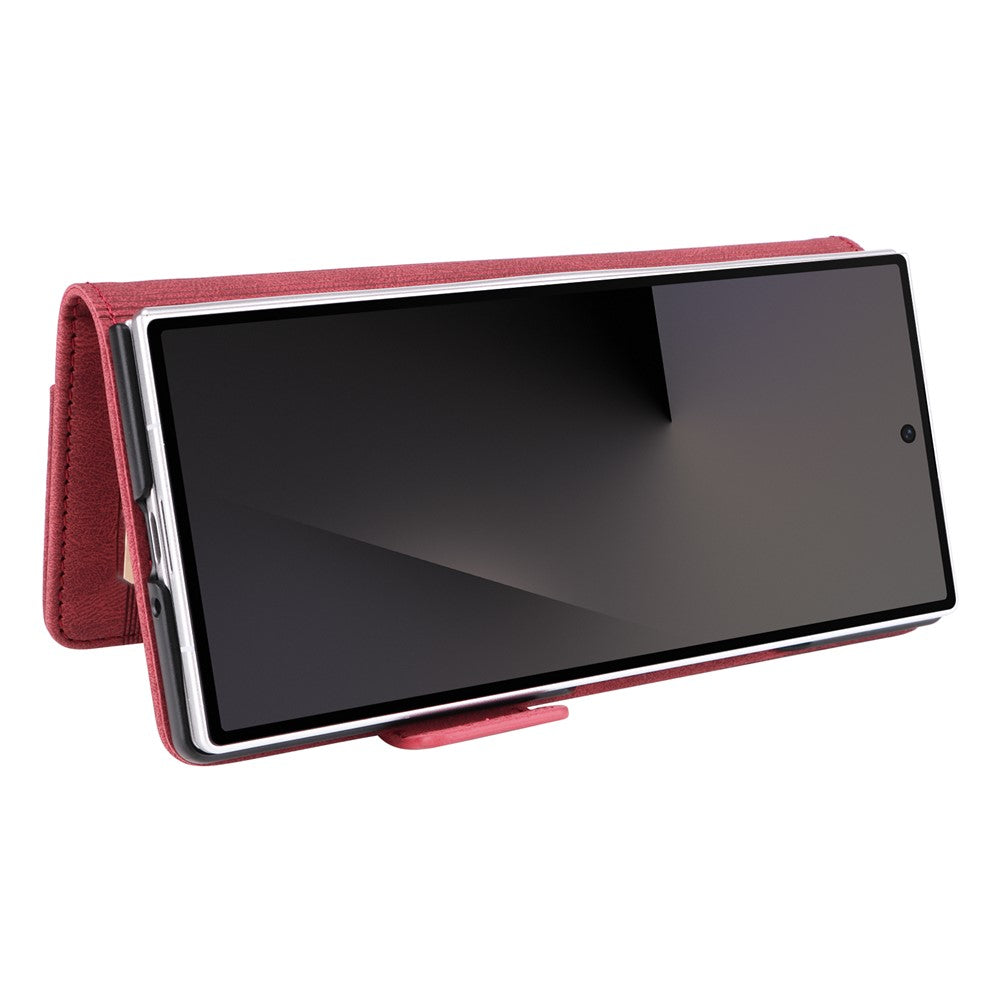 For Samsung Galaxy Z Fold7 5G Case Leather Wallet Flip Phone Cover with Hardware Decor - Rose