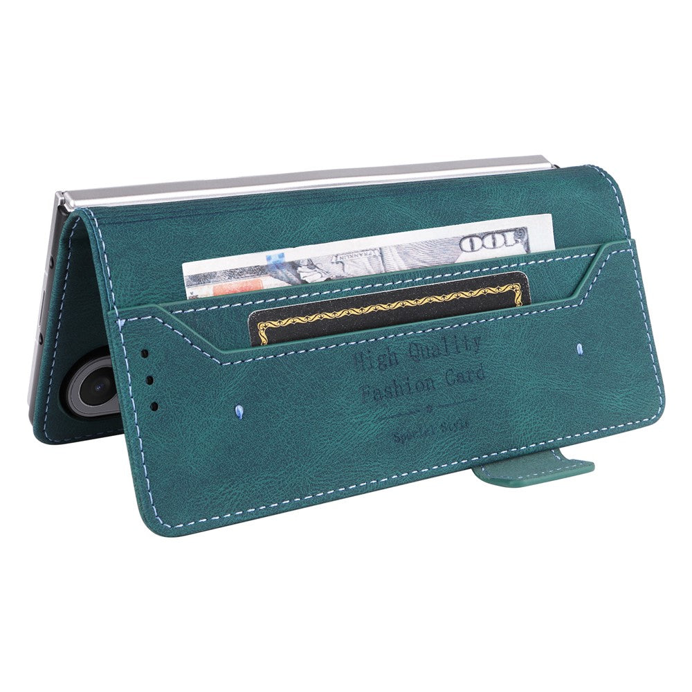 For Samsung Galaxy Z Fold7 5G Case Leather Wallet Flip Phone Cover with Hardware Decor - Blue