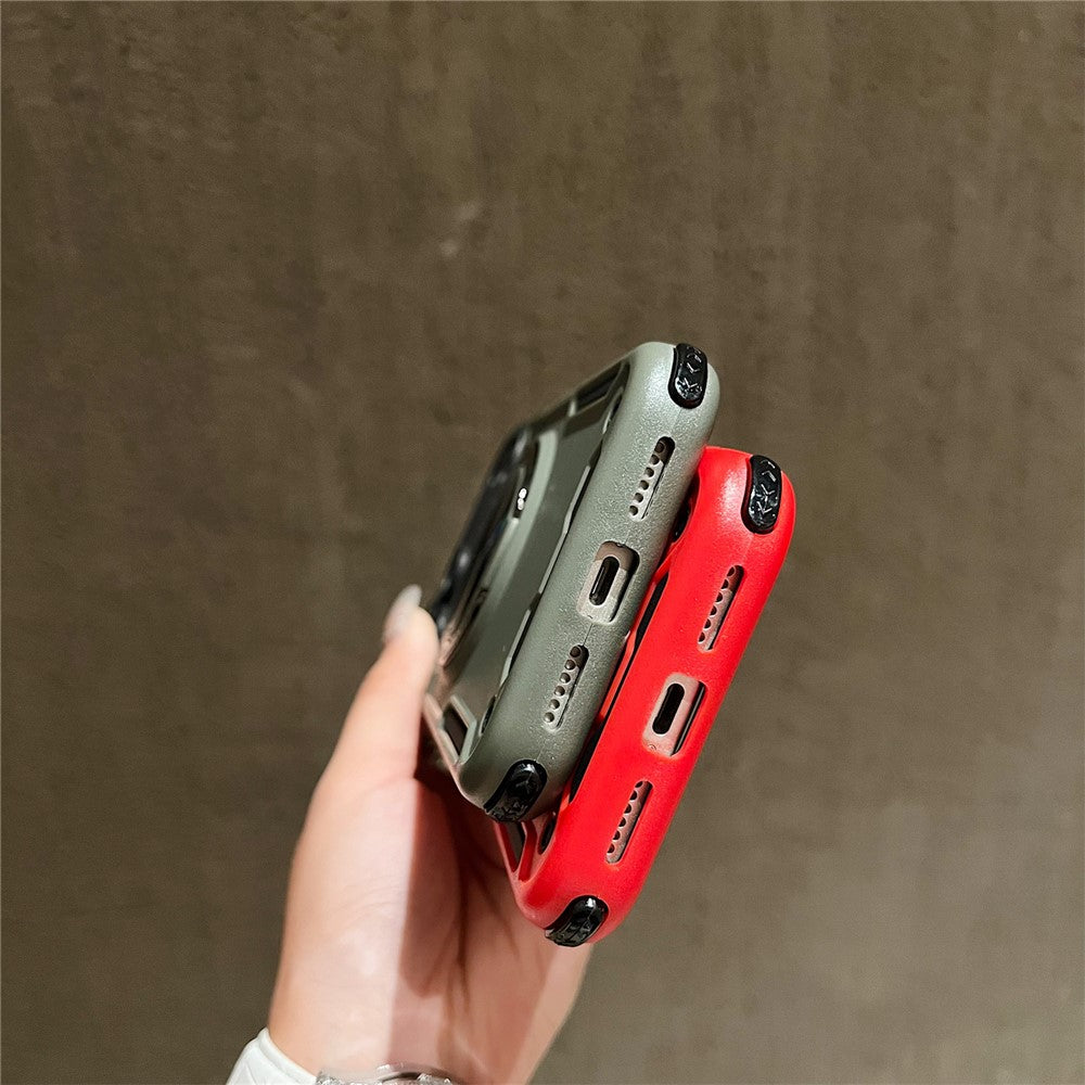 For iPhone 17 Pro Max Case Ring Kickstand PC + TPU Shockproof Phone Back Cover - Red