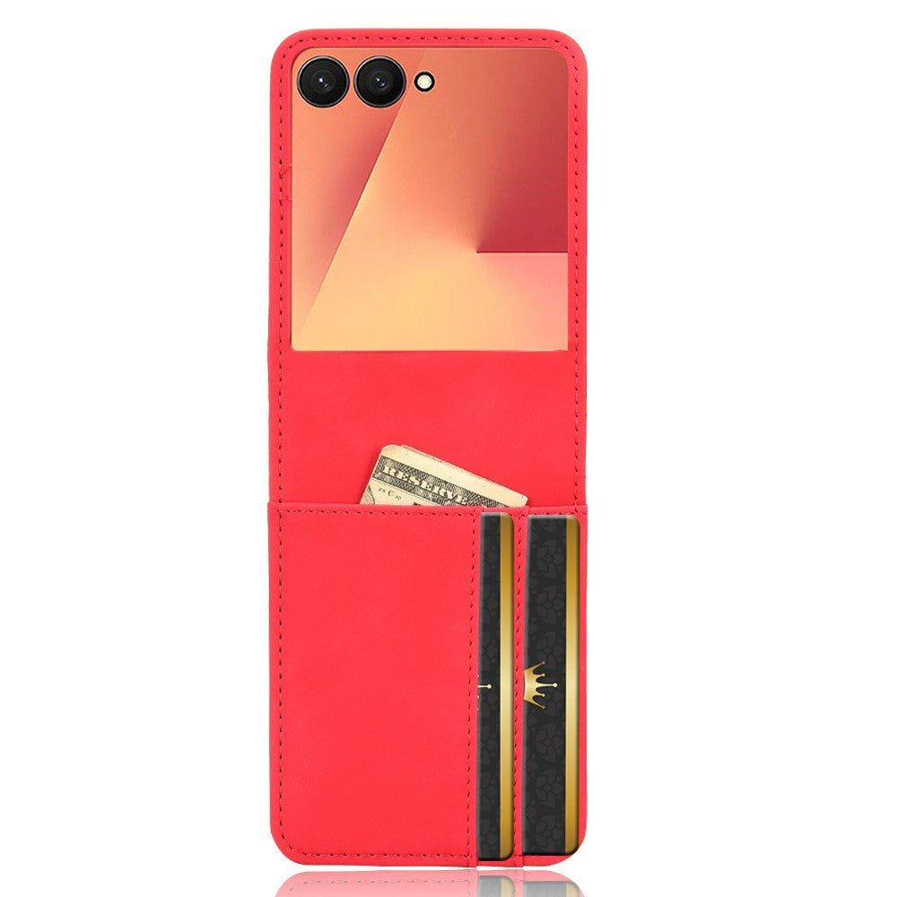 For Samsung Galaxy Z Flip7 5G Case Separable Design Card Slot Leather + PC Phone Cover - Red