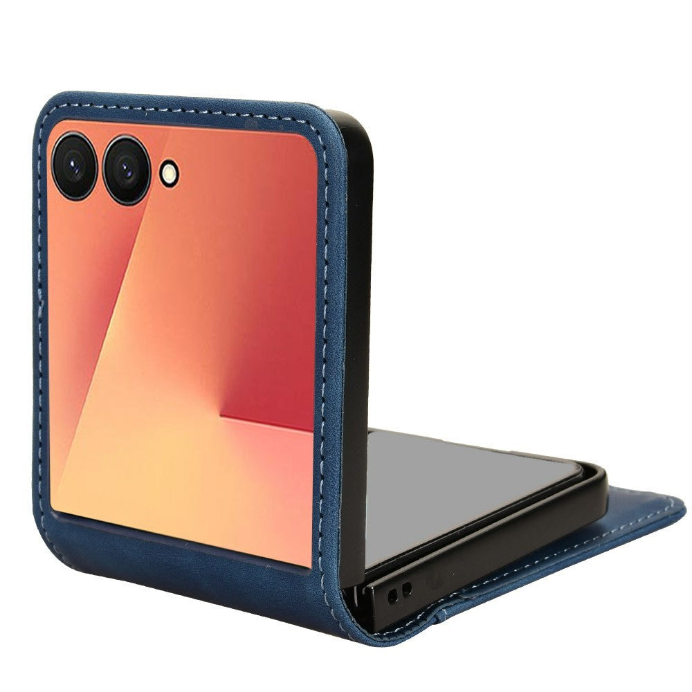 For Samsung Galaxy Z Flip7 5G Case Separable Design Card Slot Leather + PC Phone Cover - Blue