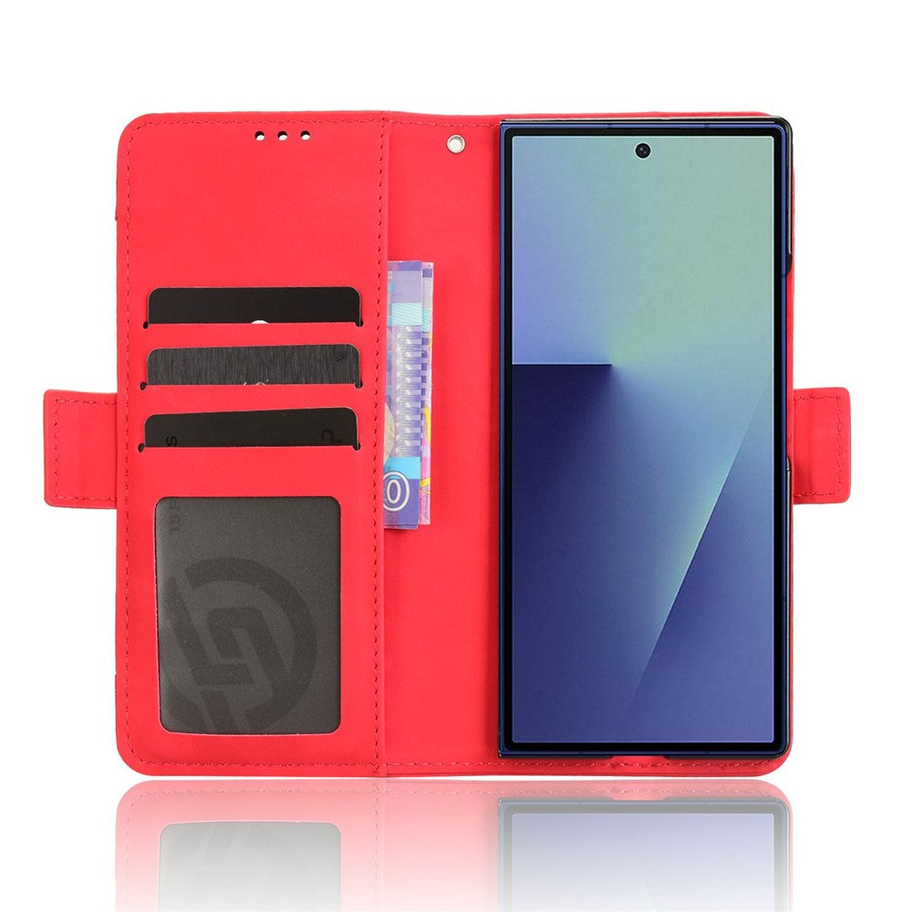 For Samsung Galaxy Z Fold7 5G Stand Case with Pencil Slot Leather Wallet Phone Cover - Red