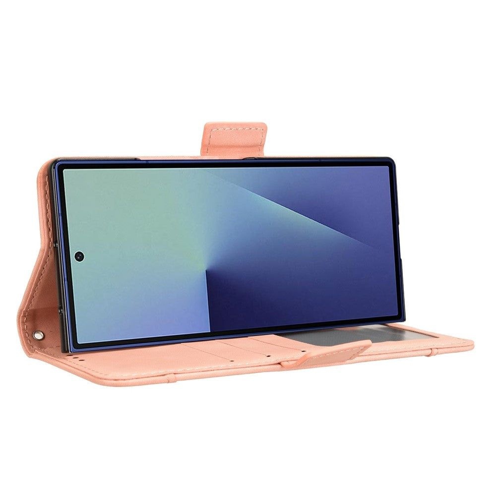For Samsung Galaxy Z Fold7 5G Stand Case with Pencil Slot Leather Wallet Phone Cover - Pink