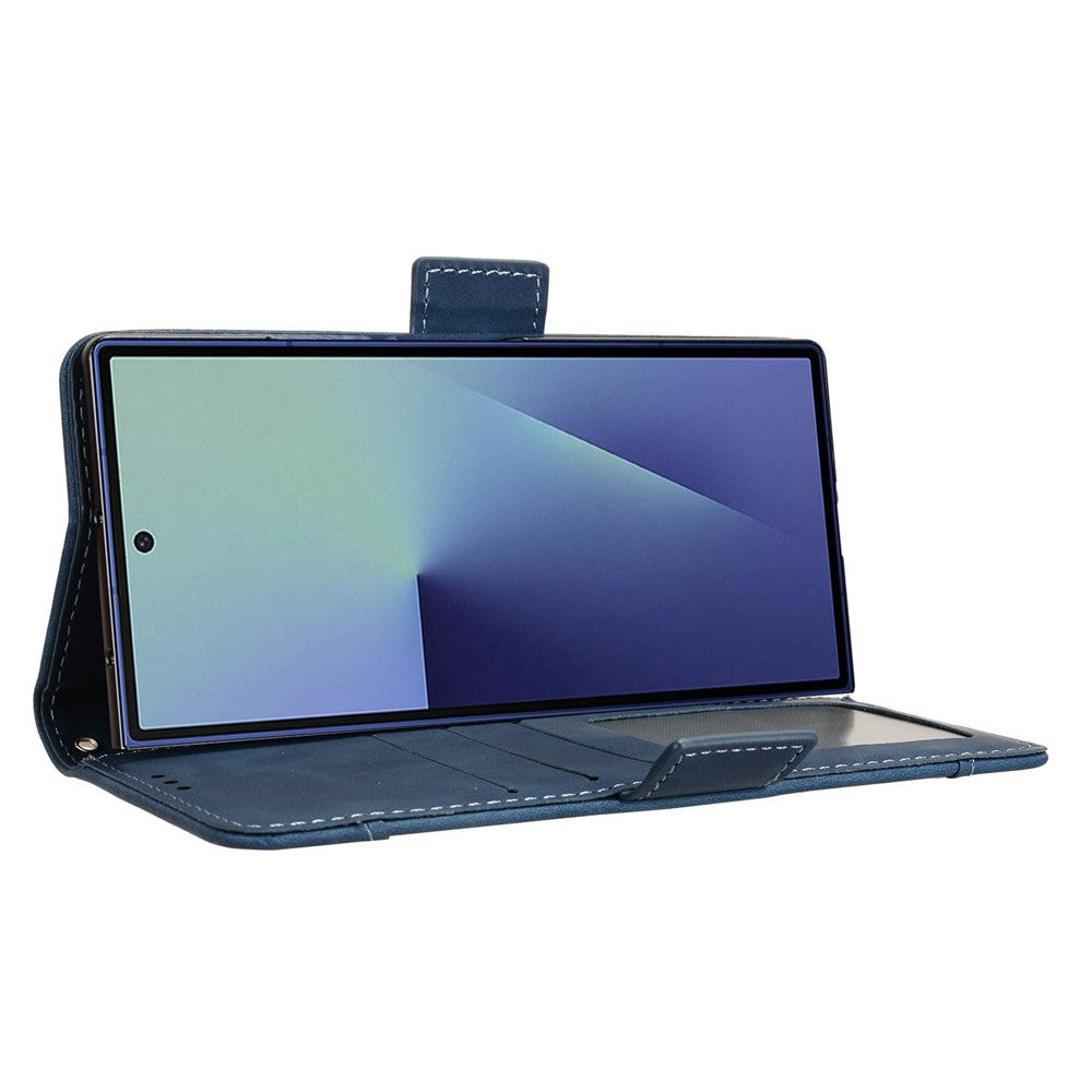 For Samsung Galaxy Z Fold7 5G Stand Case with Pencil Slot Leather Wallet Phone Cover - Blue