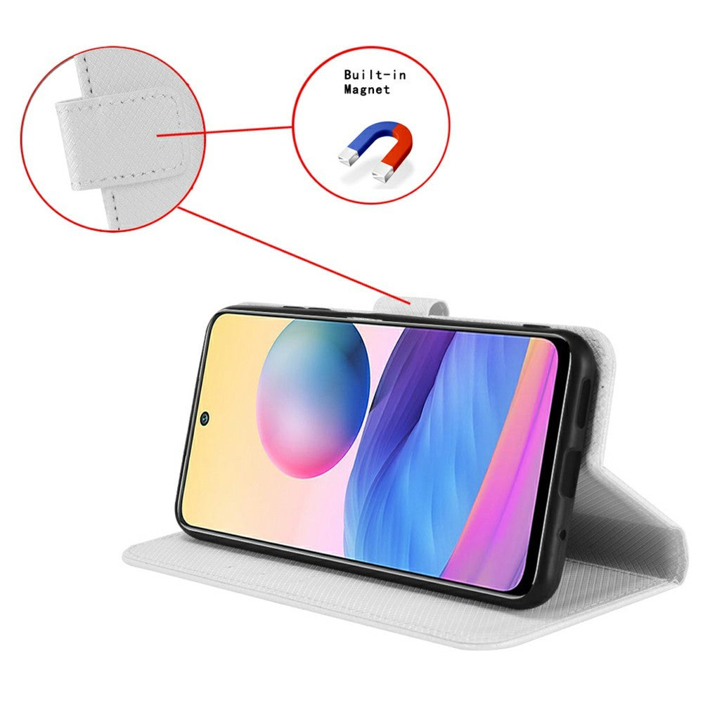 For Samsung Galaxy Z Fold7 5G Case with Pencil Holder, PU Leather Diamond Texture Wallet Phone Cover - White