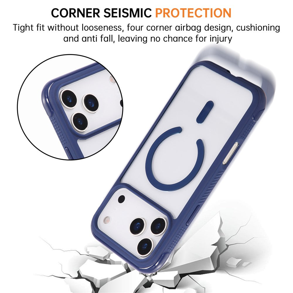 For iPhone 17 Pro Max Case Compatible with MagSafe TPU + PC Transparent Protective Phone Cover - Sapphire