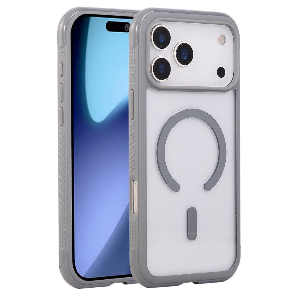 For iPhone 17 Pro Max Case Compatible with MagSafe TPU + PC Transparent Protective Phone Cover - Grey