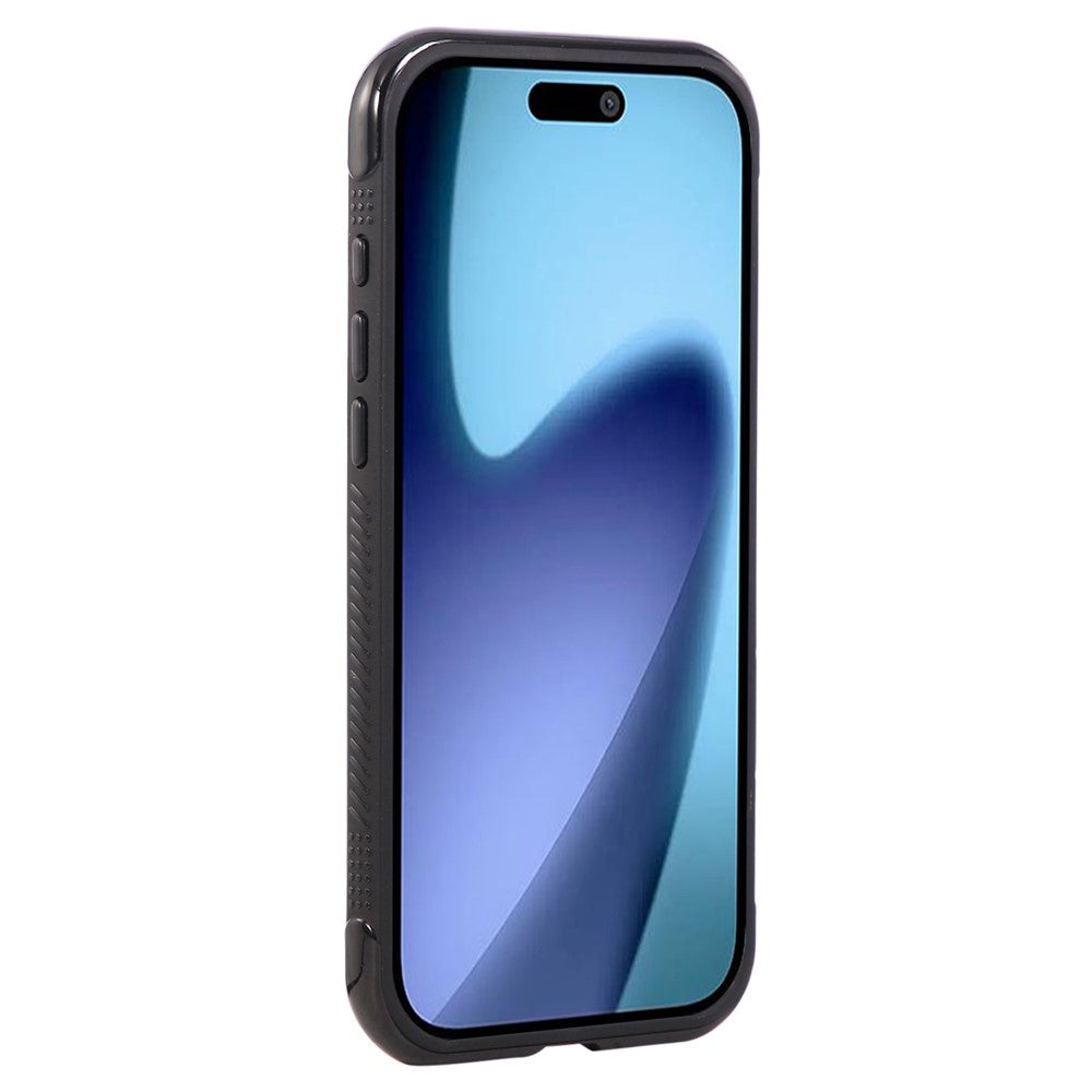 For iPhone 17 Pro Max Case TPU + PC Transparent Protective Phone Cover with Wrist Strap - Black