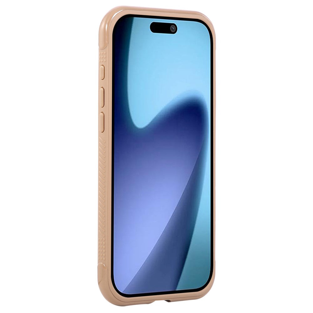 For iPhone 17 Pro Max Case TPU + PC Transparent Protective Phone Cover with Wrist Strap - Coffee