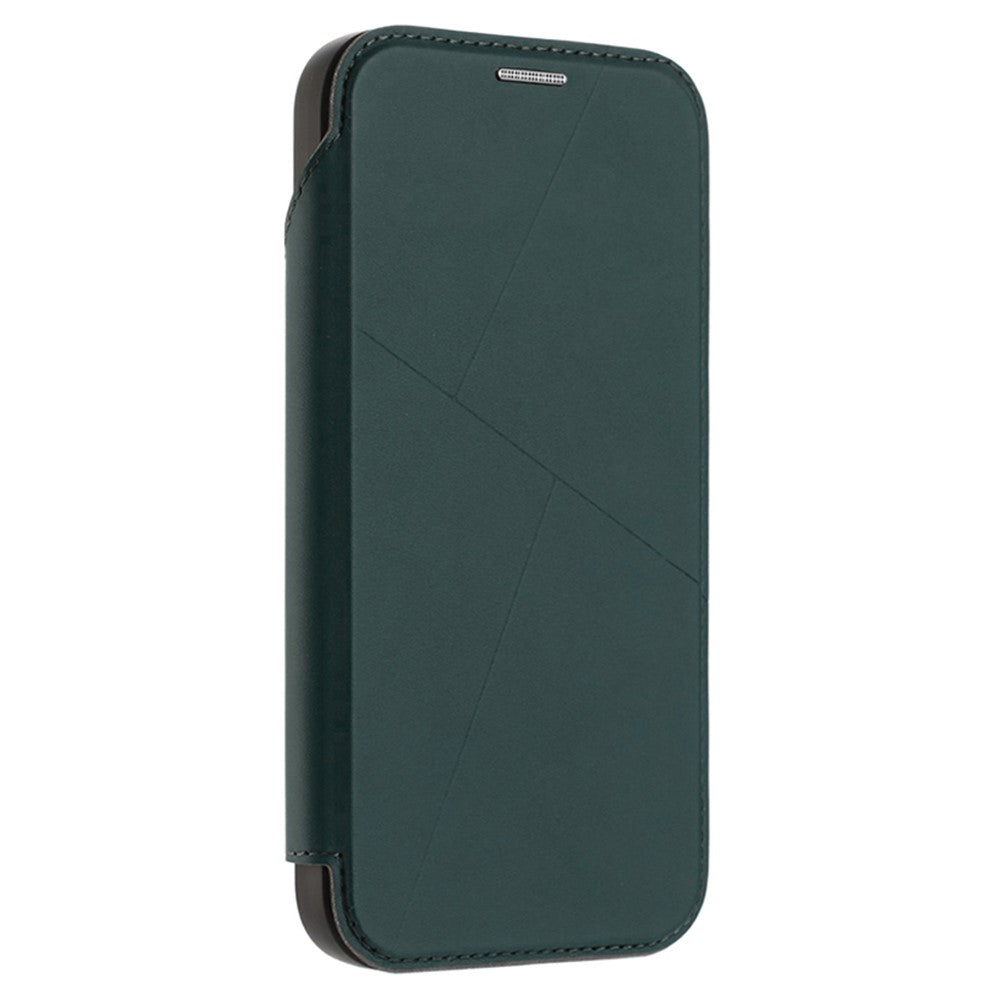 For iPhone 17 Pro Max Case Magnetic Closure Card Slot Leather Flip Phone Cover - Green