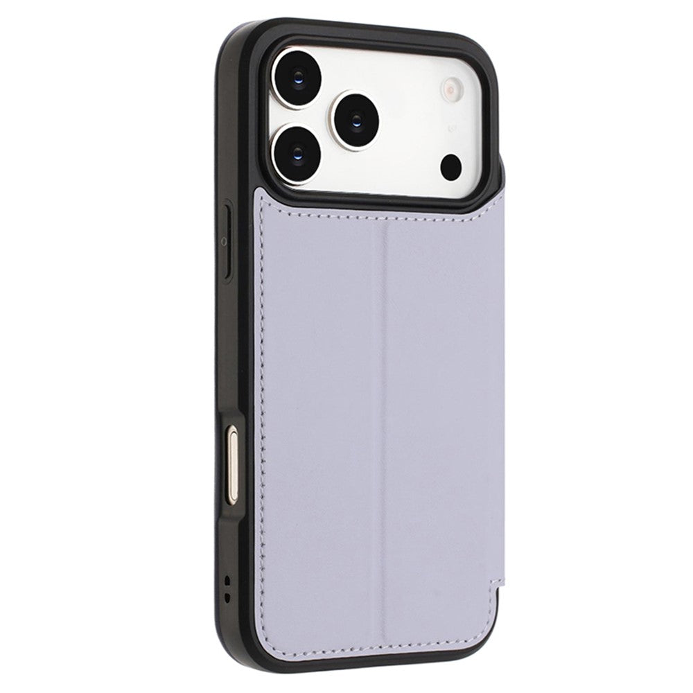 For iPhone 17 Pro Max Case Magnetic Closure Card Slot Leather Flip Phone Cover - Purple