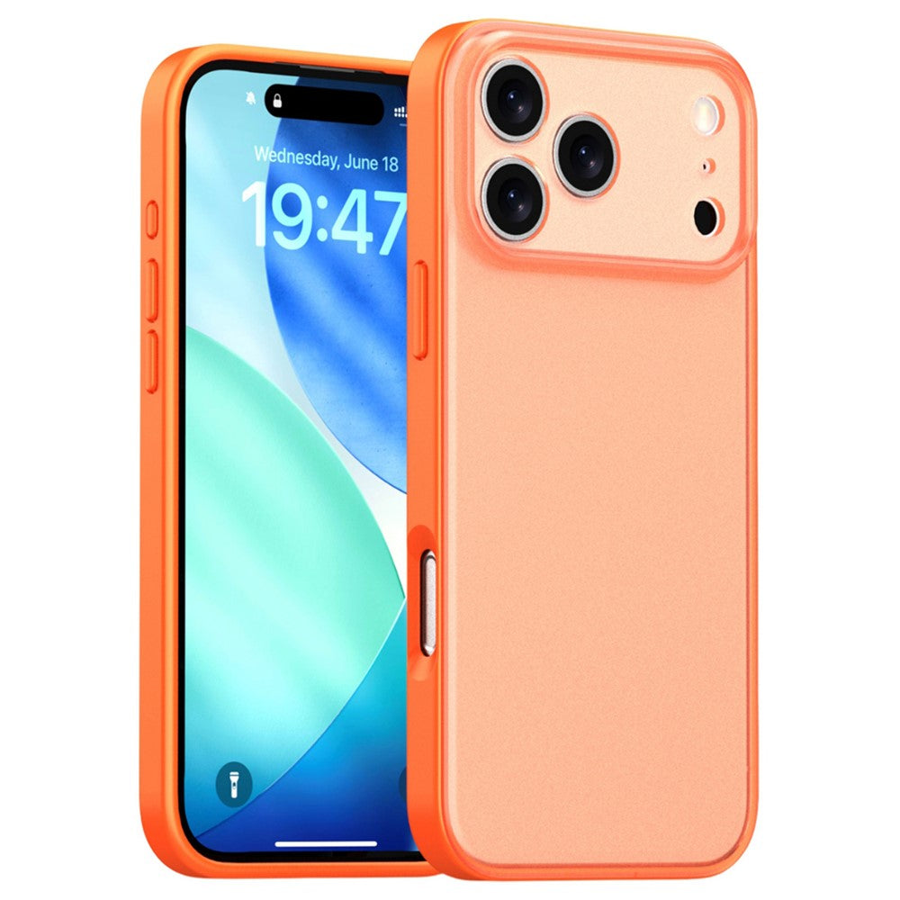 For iPhone 17 Pro Max Case Skin Feel Frosted PC + TPU Protective Phone Cover - Orange