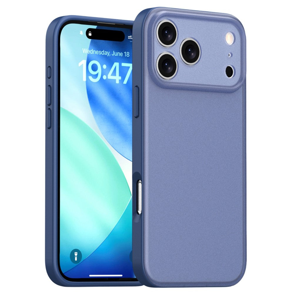 For iPhone 17 Pro Max Case Skin Feel Frosted PC + TPU Protective Phone Cover - Blue