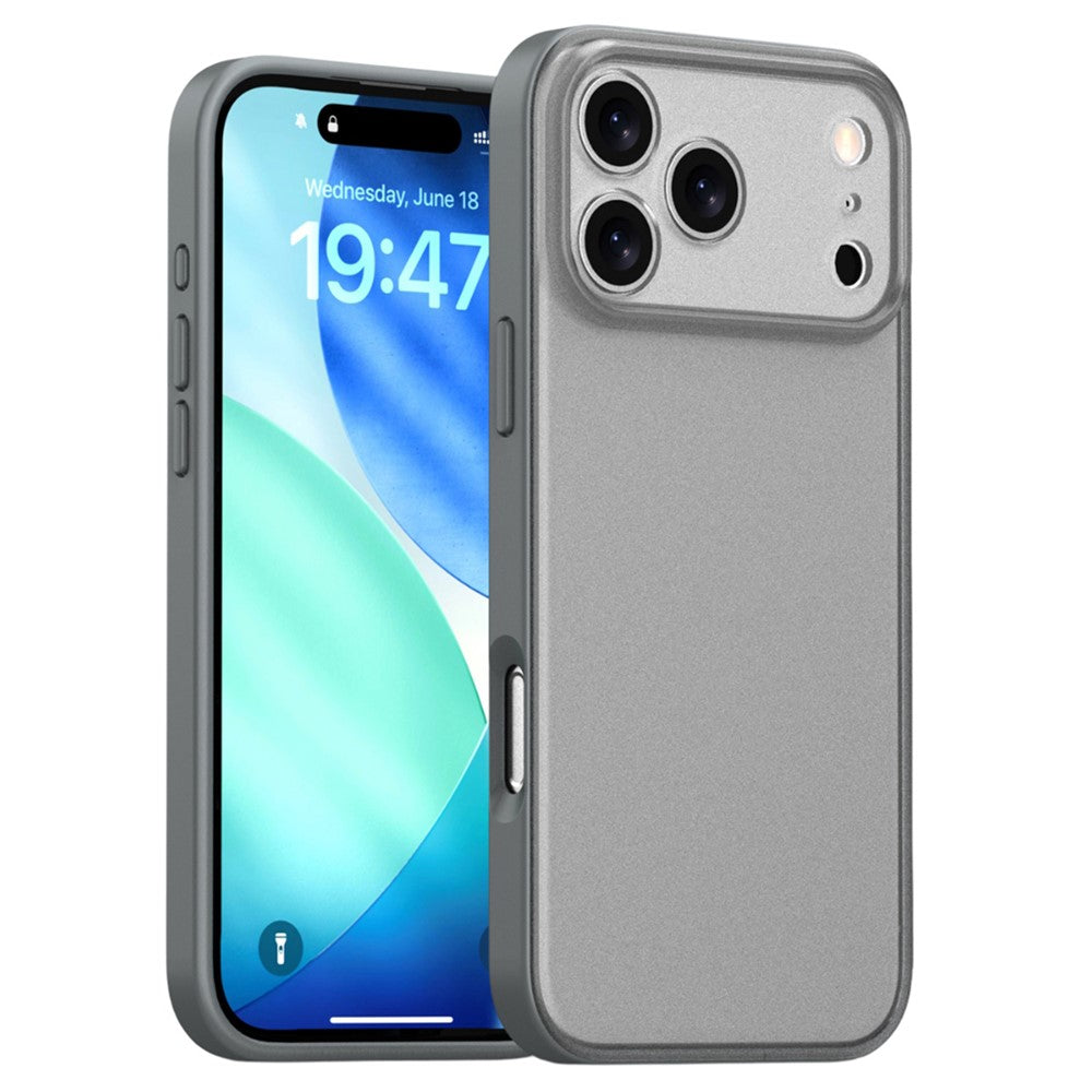 For iPhone 17 Pro Max Case Skin Feel Frosted PC + TPU Protective Phone Cover - Grey