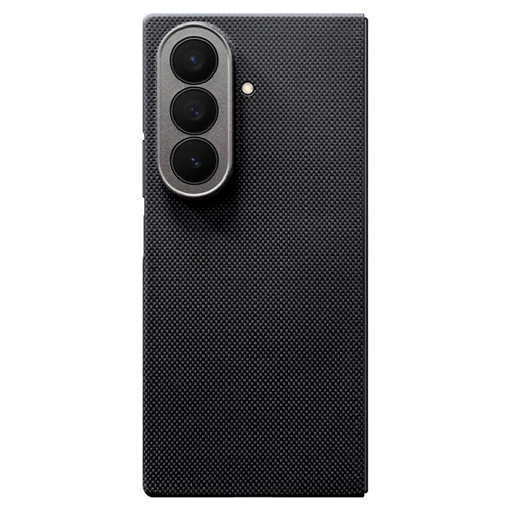 For Samsung Galaxy Z Fold7 5G Magnetic Case Precise Cutouts Fine Grid Aramid Fiber Phone Cover with Metal Lens Frame / Front Frame