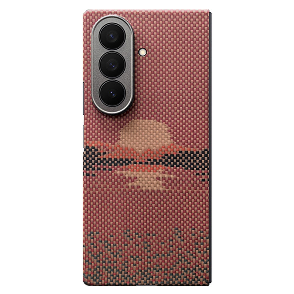 For Samsung Galaxy Z Fold7 5G Magnetic Case Precise Cutouts Aramid Fiber Phone Cover with Metal Lens Frame - Sun