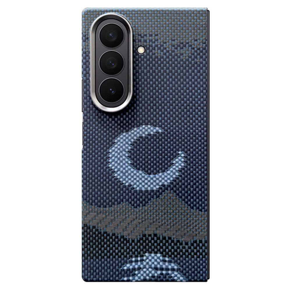 For Samsung Galaxy Z Fold7 5G Magnetic Case Large Camera Cutout Aramid Fiber Phone Cover with Metal Lens Frame - Moon