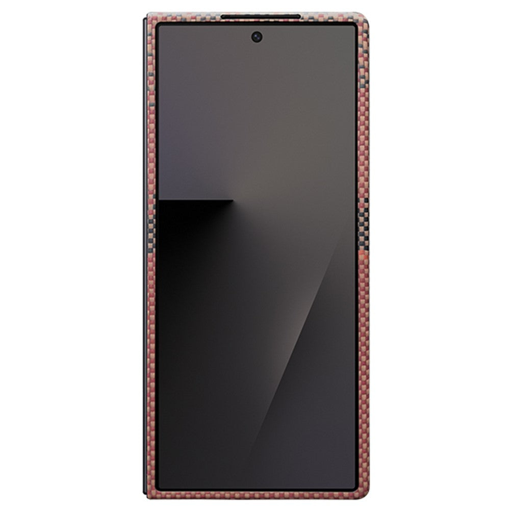 For Samsung Galaxy Z Fold7 5G Magnetic Case Aramid Fiber Phone Cover with Metal Lens Frame / Front Frame - Sun