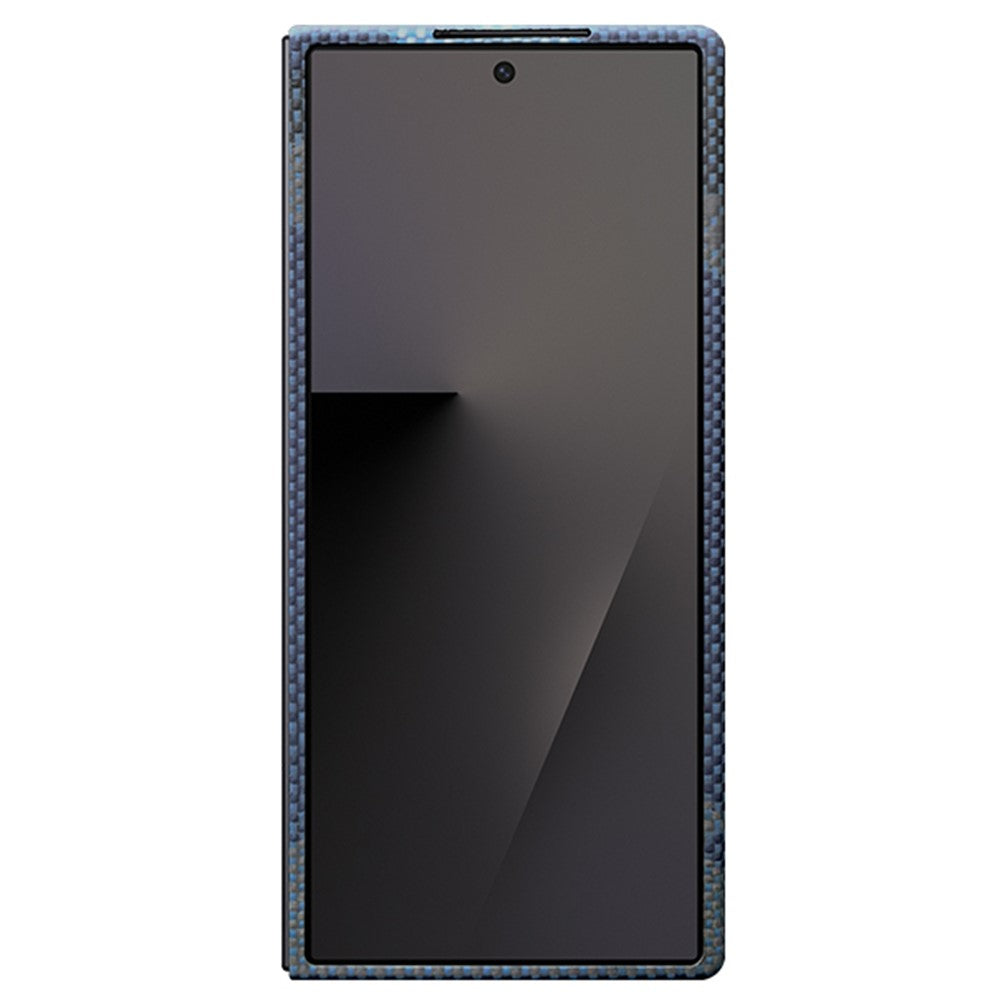 For Samsung Galaxy Z Fold7 5G Magnetic Case Aramid Fiber Phone Cover with Metal Lens Frame / Front Frame - Moon