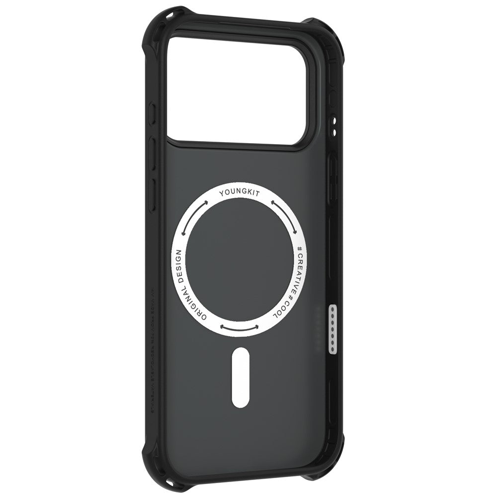 YOUNGKIT For iPhone 17 Pro Max Case Compatible with MagSafe Suitcase Texture IMD TPU Phone Cover - Black