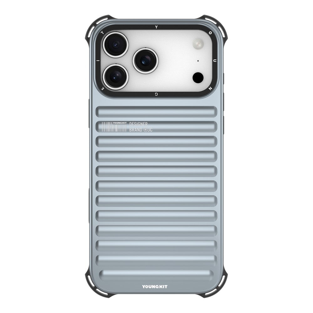 YOUNGKIT For iPhone 17 Pro Max Case Compatible with MagSafe Suitcase Texture IMD TPU Phone Cover - Sky Blue