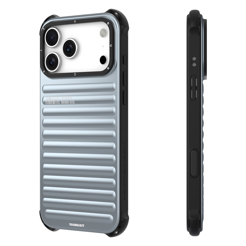 YOUNGKIT For iPhone 17 Pro Max Case Compatible with MagSafe Suitcase Texture IMD TPU Phone Cover - Sky Blue