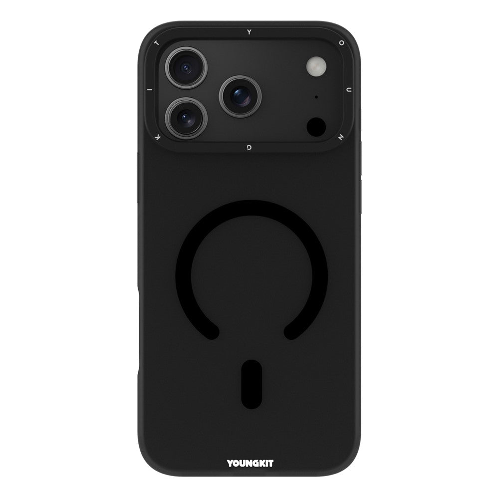 YOUNGKIT For iPhone 17 Pro Max Matte Case Compatible with MagSafe PET TPU Phone Cover - Transparent Black