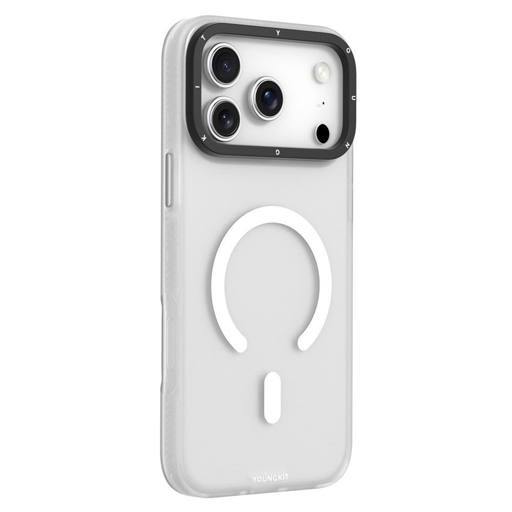 YOUNGKIT For iPhone 17 Pro Max Matte Case Compatible with MagSafe PET TPU Phone Cover - White