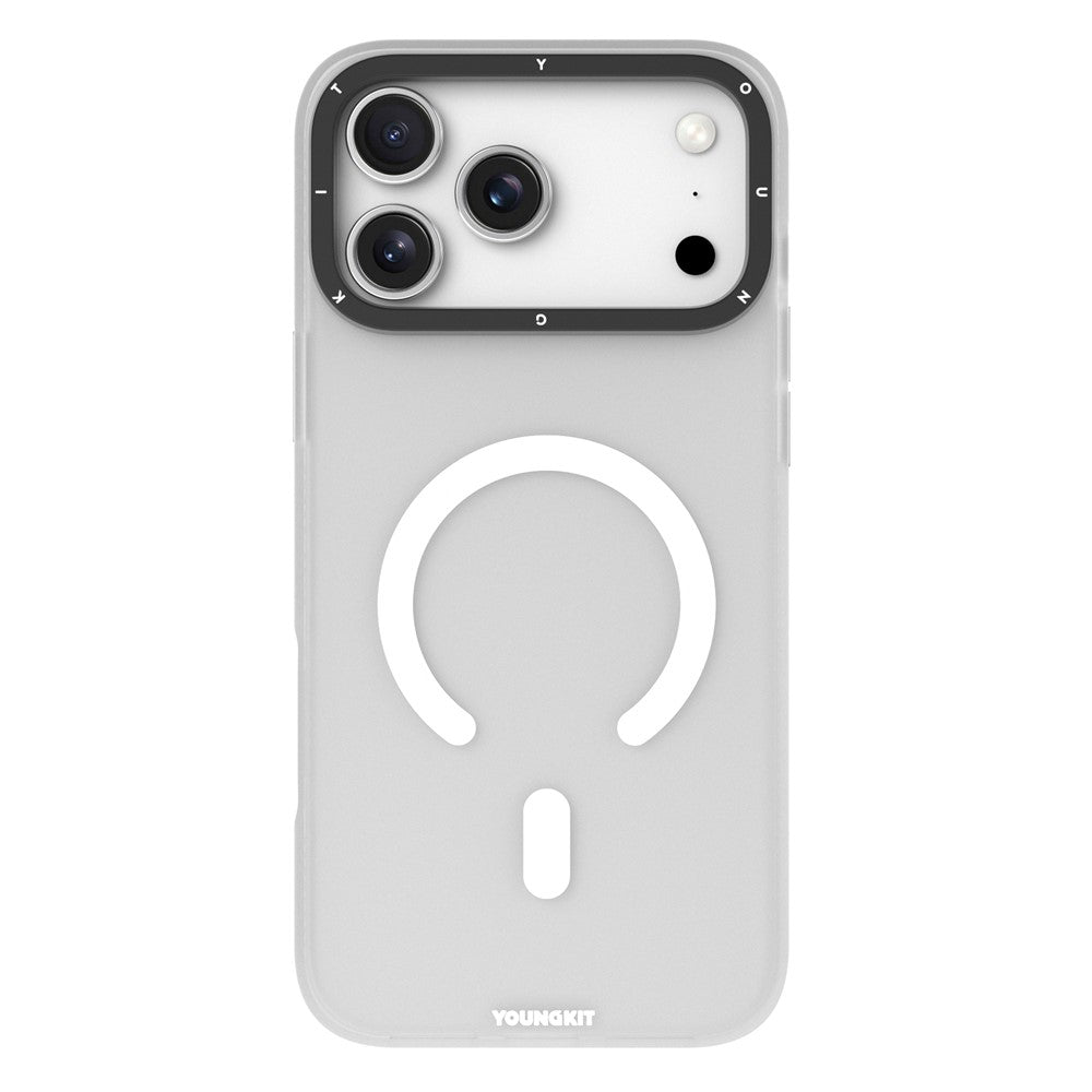 YOUNGKIT For iPhone 17 Pro Max Matte Case Compatible with MagSafe PET TPU Phone Cover - White