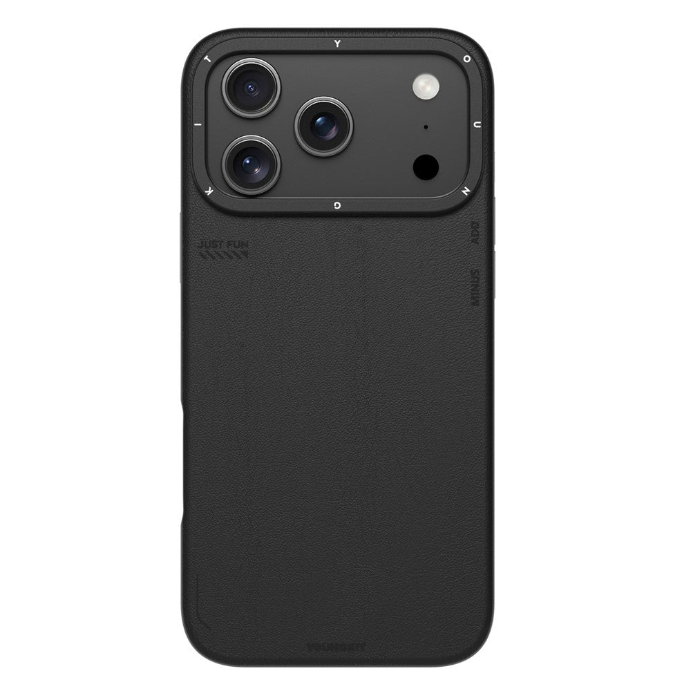 YOUNGKIT For iPhone 17 Pro Max Case Compatible with MagSafe PU Leather + PC Phone Cover - Black