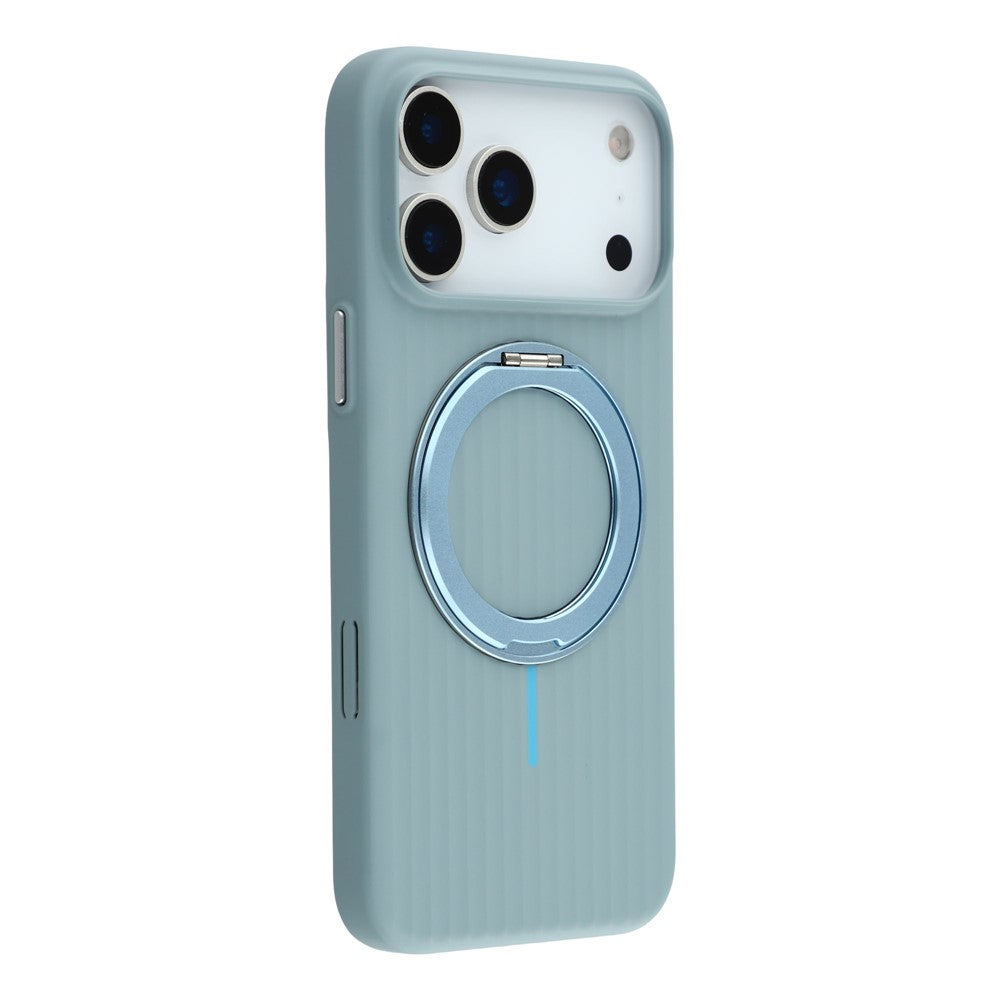 KIGC For iPhone 17 Pro Max Magnetic Case with Rotating Kickstand Hard PC Phone Back Cover - Blue
