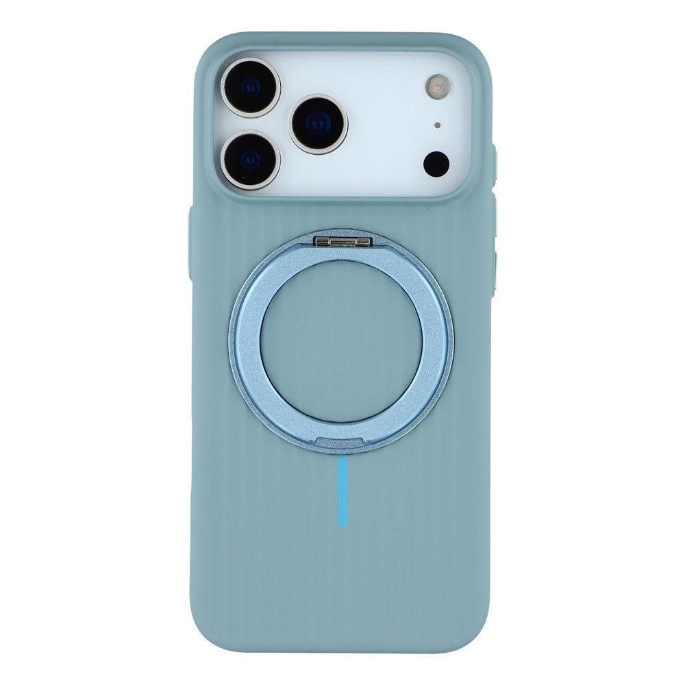 KIGC For iPhone 17 Pro Max Magnetic Case with Rotating Kickstand Hard PC Phone Back Cover - Blue