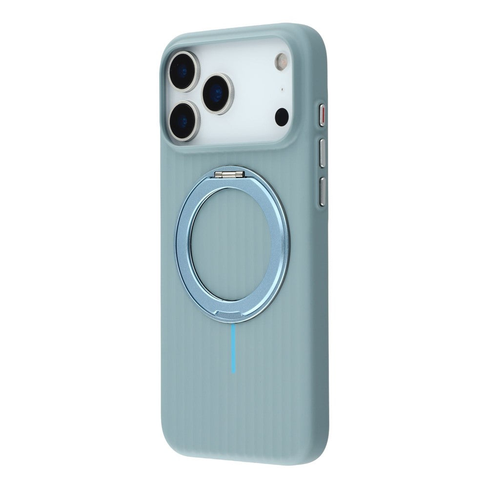 KIGC For iPhone 17 Pro Max Magnetic Case with Rotating Kickstand Hard PC Phone Back Cover - Blue