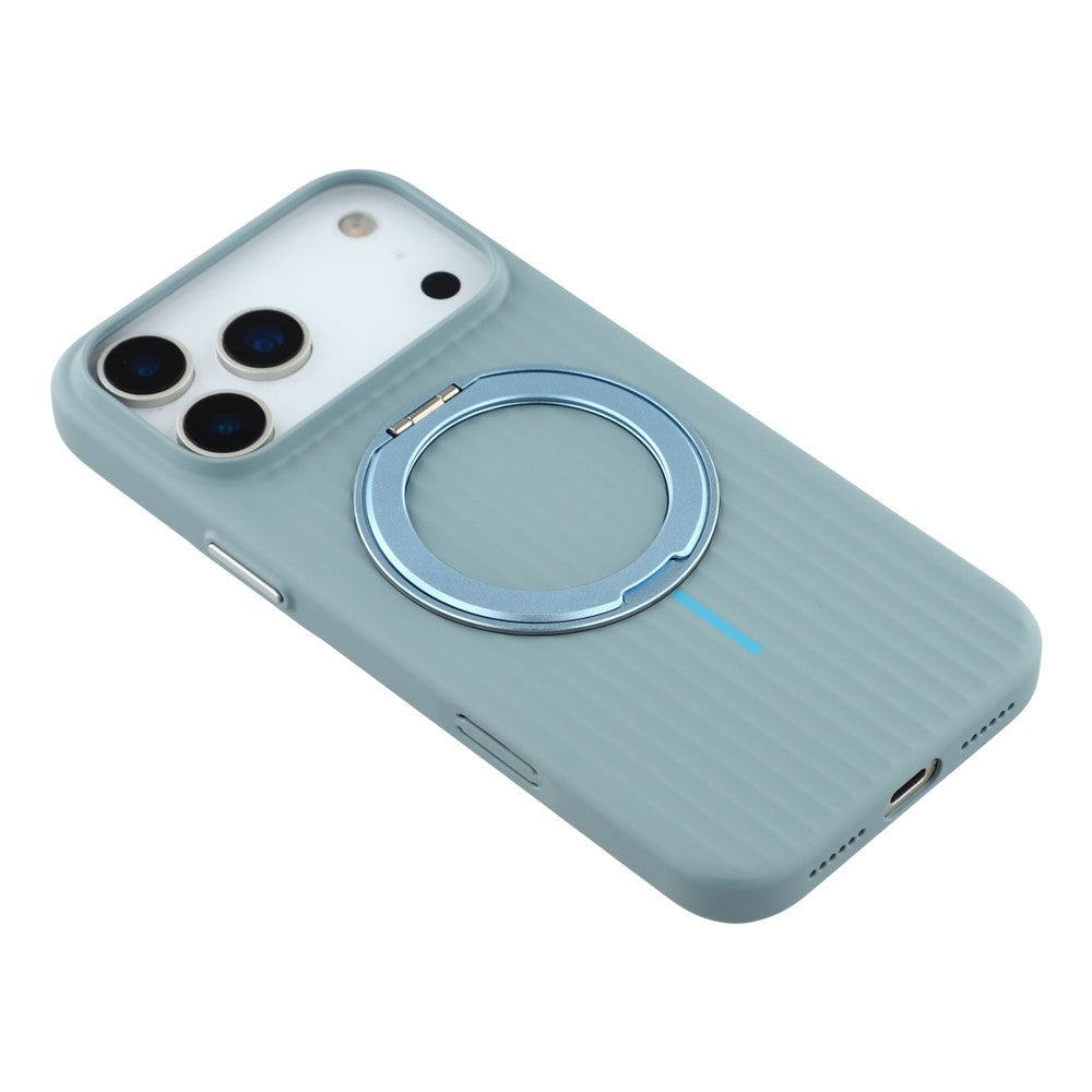 KIGC For iPhone 17 Pro Max Magnetic Case with Rotating Kickstand Hard PC Phone Back Cover - Blue