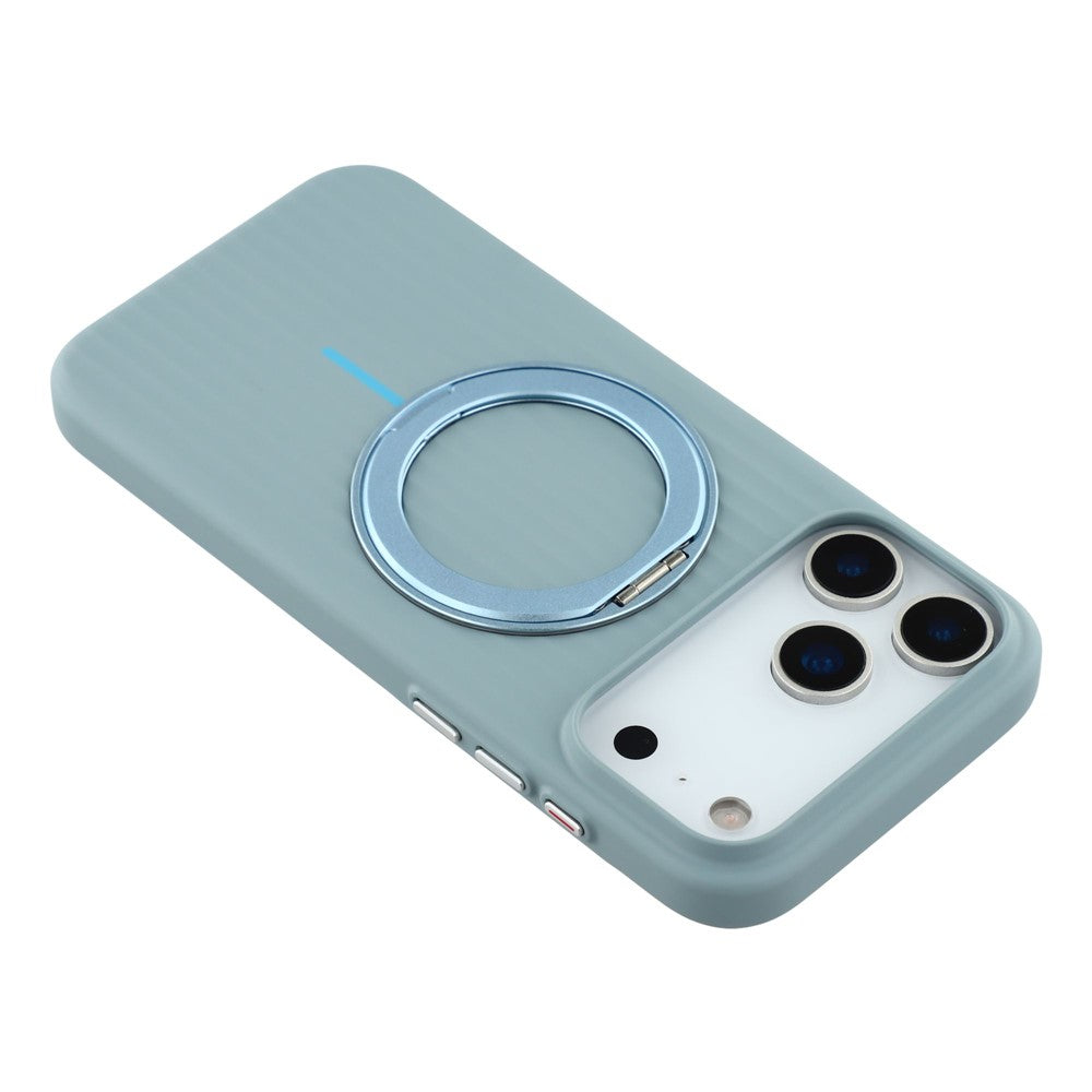 KIGC For iPhone 17 Pro Max Magnetic Case with Rotating Kickstand Hard PC Phone Back Cover - Blue