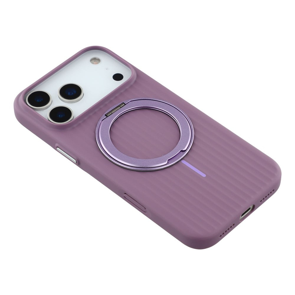 KIGC For iPhone 17 Pro Max Magnetic Case with Rotating Kickstand Hard PC Phone Back Cover - Purple