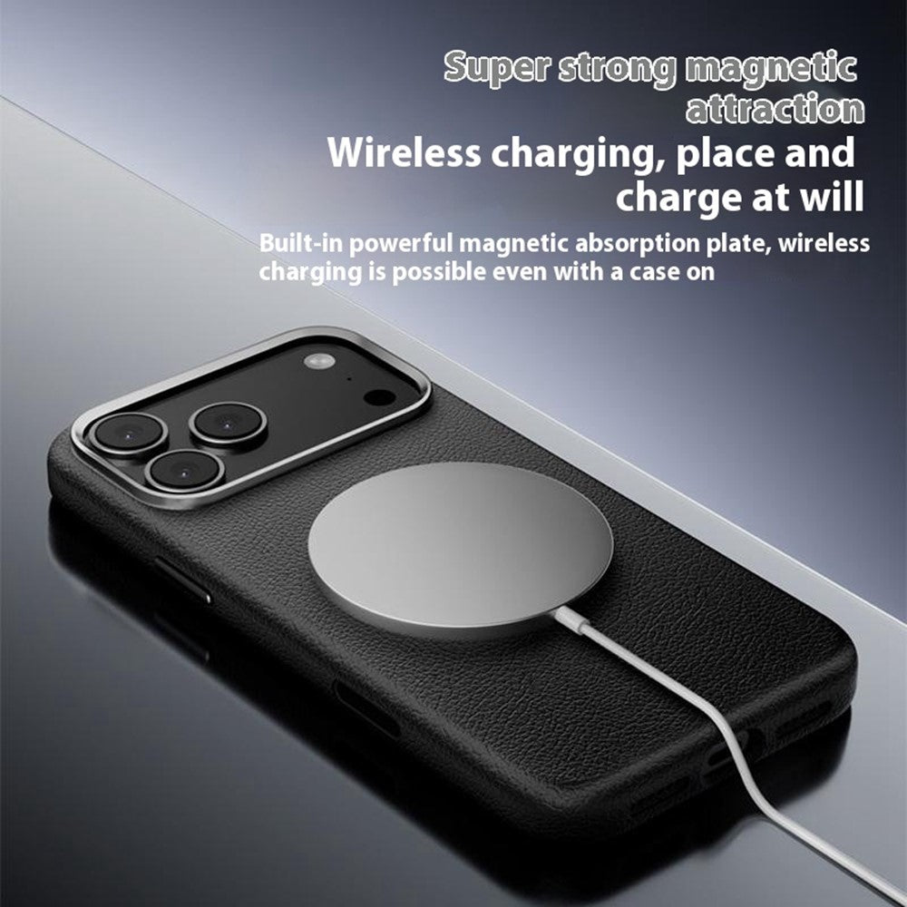 X-LEVEL For iPhone 17 Pro Max Case Compatible with MagSafe PU Leather Hard PC Phone Cover - White