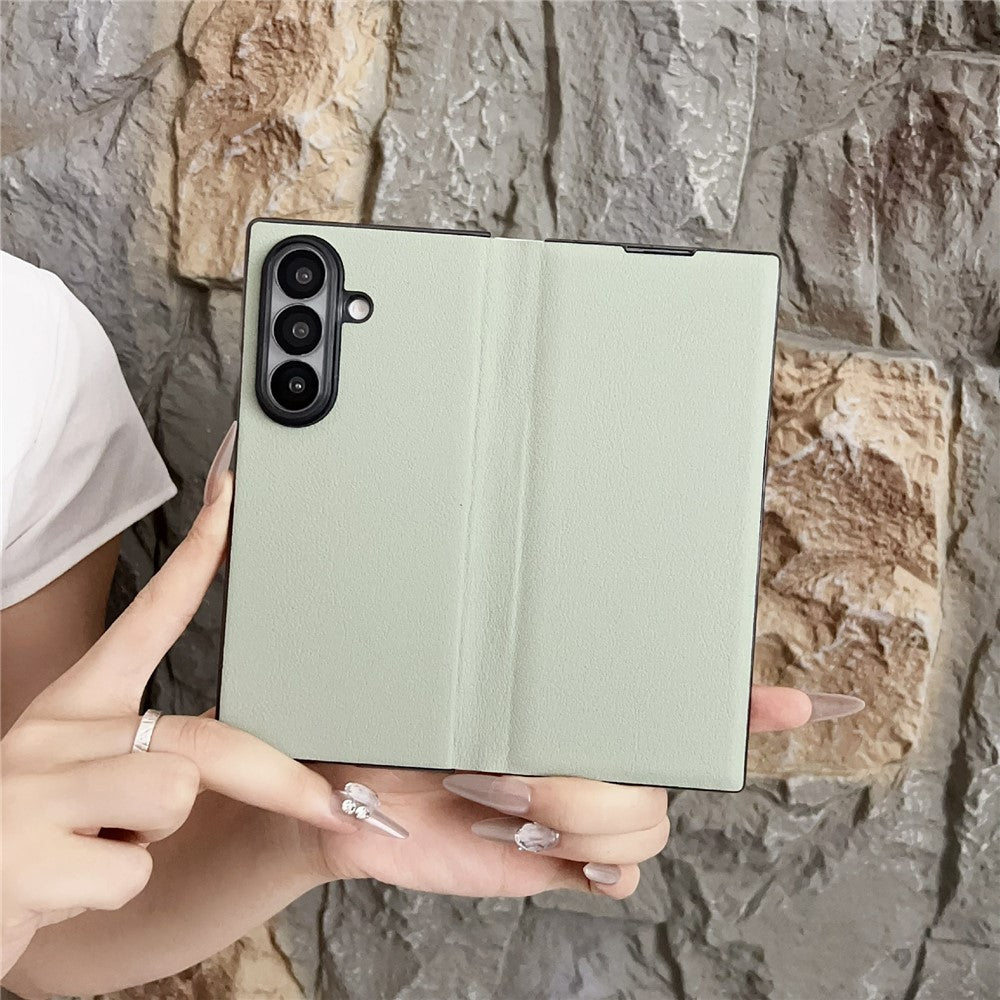 For Samsung Galaxy Z Fold7 5G Case Simple Design Shockproof PU + PC Phone Back Cover - Green