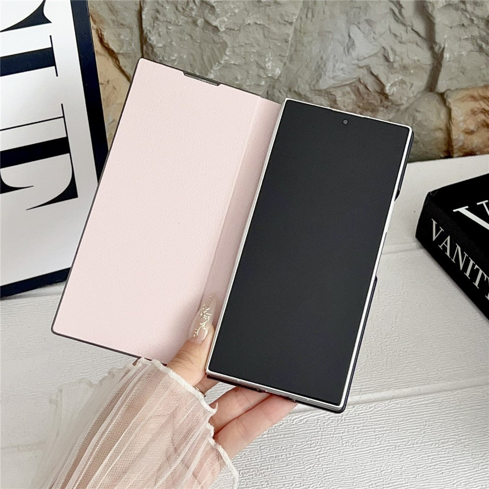 For Samsung Galaxy Z Fold7 5G Case Simple Design Shockproof PU + PC Phone Back Cover - Black