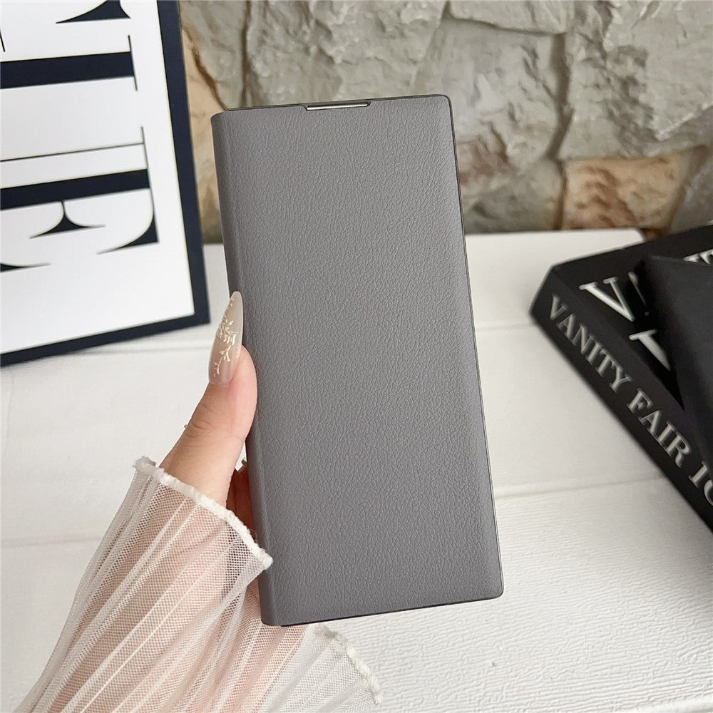 For Samsung Galaxy Z Fold7 5G Case Simple Design Shockproof PU + PC Phone Back Cover - Grey