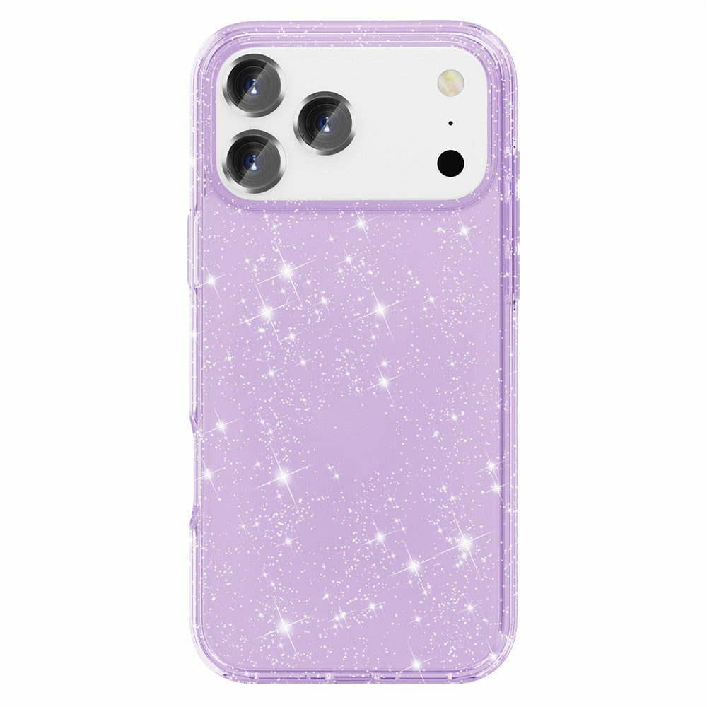 AMORUS For iPhone 17 Pro Max Case Soft TPU Hard PC Back Shockproof Phone Cover - Glitter Purple