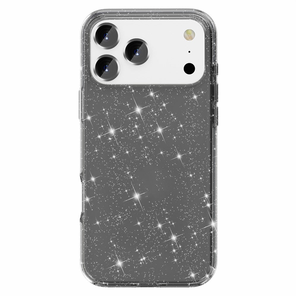 AMORUS For iPhone 17 Pro Max Case Soft TPU Hard PC Back Shockproof Phone Cover - Glitter Black