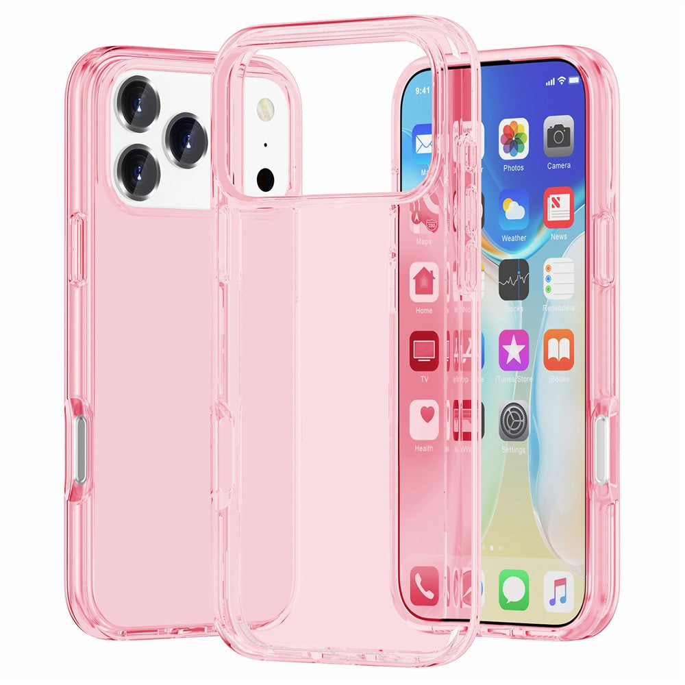 AMORUS For iPhone 17 Pro Max Case Soft TPU Hard PC Back Shockproof Phone Cover - Clear Pink