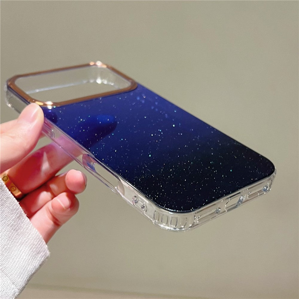 For iPhone 17 Pro Max Case Dual Color Gradient Electroplated Protective TPU Phone Cover - Dark Purple