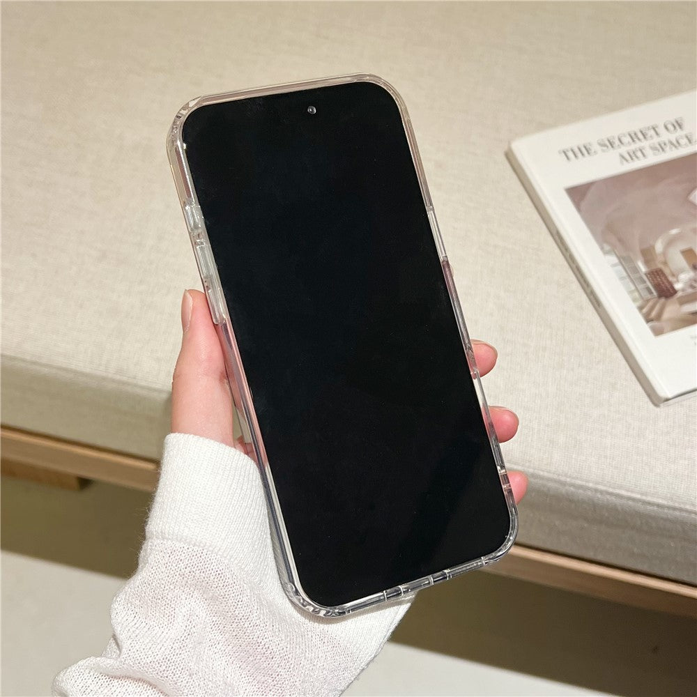 For iPhone 17 Pro Max Case Dual Color Gradient Electroplated Protective TPU Phone Cover - Black Blue